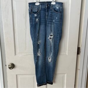 Judy Blue  5/27 Ripped Blue Camp Skinny Jeans